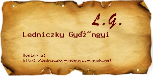 Ledniczky Gyöngyi névjegykártya
